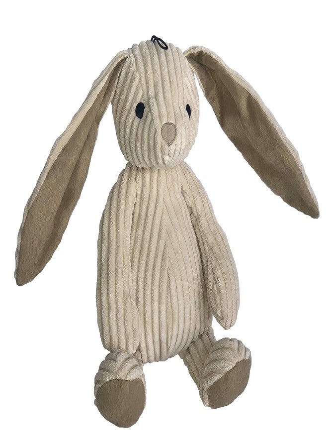Pet Lou Petlou Soft Corduroy Rabbit Dog and Cat Toys with Multi-Squeaks and Crinkle Paper.15-Inch Creamy White Colour - Image 1